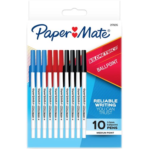 PAPERMATE KILOMETRICO BALL PEN Assorted Pack10